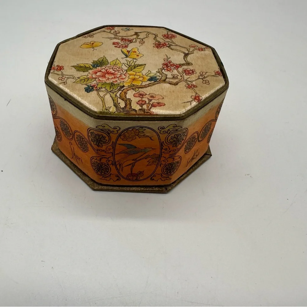 Shari Langlois New York Antique 1920's Powder Box Silk Powder Box Cherry